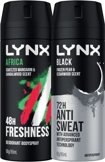 Lynx Body Spray or Antiperspirant Deodorant 165mL