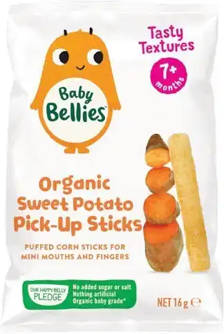 Coles Baby Bellies Organic Sweet Potato Pick-Up Sticks 7 Months+ 16g offer