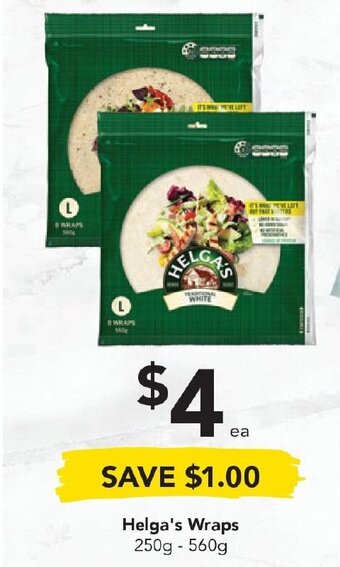 Helga's Wraps 250g-560g