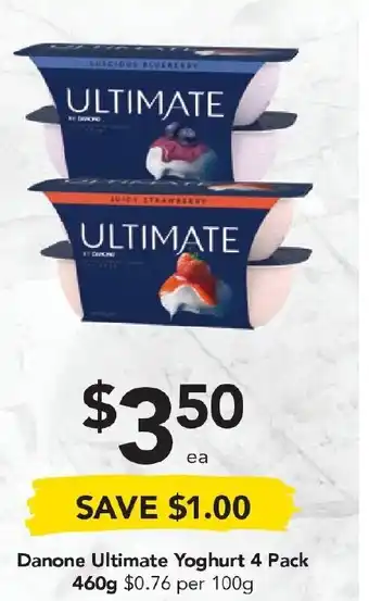 Danone Ultimate Yoghurt 4 Pack 460g