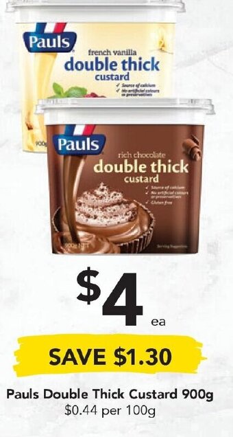 Drakes Pauls Double Thick Custard 900g offer