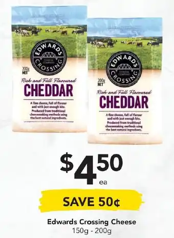 Drakes Edwards Crossing Cheese 150-200g offer