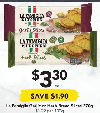 La Famiglia Garlic and Herbs Slices 270g