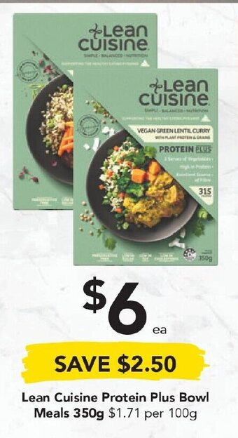 Drakes Lean Cuisine Protein Plus Bowl Meals 350g offer