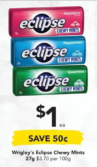 Wrigley's Eclipse Chewy Mints 27g
