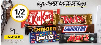 Drakes Nestlé or Mars Medium Bars 35g-55g offer