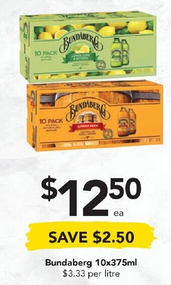 Drakes Bundaberg 10x375ml offer