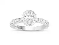 Bevilles Jewellery Love by Michelle Beville Oval Solitaire Ring with 0.70ct of Diamonds in 18ct White Gold - M offer