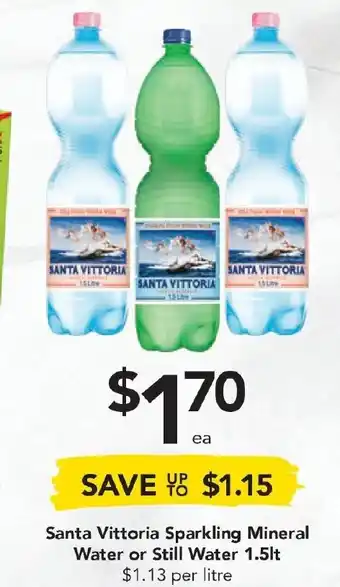Drakes Santa Vittoria Sparkling Mineral Water or Still Water 1,5lt offer