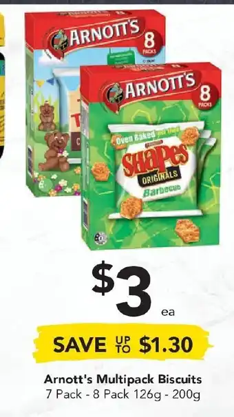 Drakes Arnott's Multipack Biscuits 7 Pack-8Pack 126g-200g offer