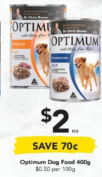 Drakes Optimum Dog Food 400g offer