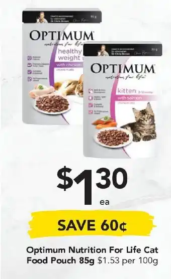Drakes Optimum Nutrition For Life Cat Food Pouch 85g offer