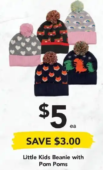 LittleKids Beanie with Pom Poms