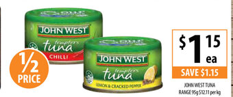 Supabarn John West Tuna Range 95g offer