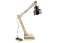 LivingStyles Chelsea Iron Shade Solid Timber Adjustable Desk Lamp - Black/Natural offer