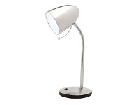 LivingStyles Sara Metal Task Lamp with USB Port, Brushed Chrome offer