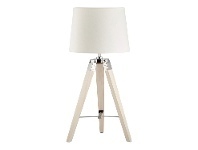 LivingStyles Surveyor Classic Timber Tripod Table Lamp, White Oak / Off White offer
