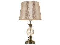 Crest Metal & Glass Base Table Lamp, Antique Brass
