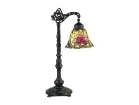 LivingStyles Red Camellia Tiffany Style Stained Glass Edwardian Table Lamp offer