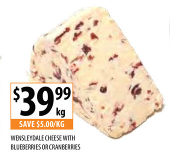 Supabarn Wensleydale Cheese with Blueberries or Cranberries offer