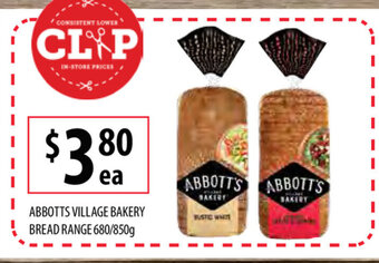 Supabarn Abbott's Village Bakery Bread 680g-850g offer