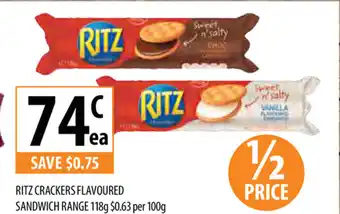 Supabarn Rits Crackers Flavoured Sandwich Range 118g offer