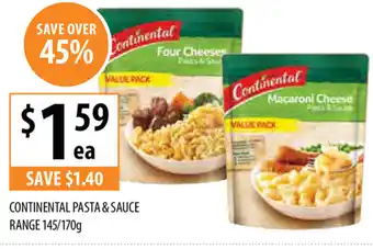Supabarn Continental Pasta & Sauce Range 145/170g offer