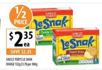 Supabarn Uncle Toby's Le Snak Range 132g offer