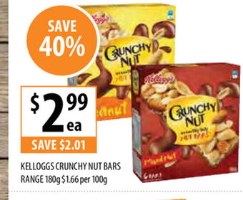 Supabarn Kellogg's Crunchy Nut Bars Range 180g offer
