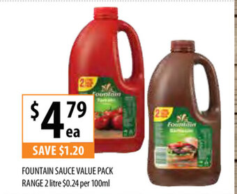 Supabarn Fountain Sauce Value Pack Range 2 Litre offer