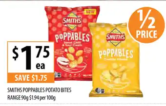 Supabarn Smith's Poppables Potato Bites Range 90g offer