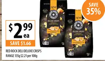 Supabarn Red Rock Deli Deluxe Crisps Range 135g offer