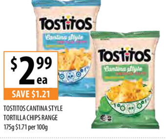 Supabarn Tostitos Cantina Style Tortilla Chips Range 175g offer