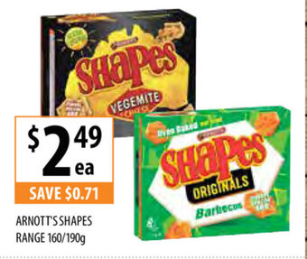 Supabarn Arnott's Shapes Range 160/190g offer