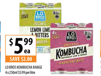 Lo Bros Kombucha Range 4x250ml