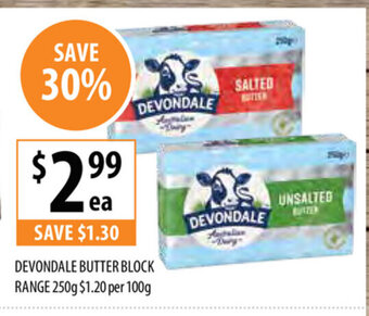 Supabarn Devondale Butter Block Range 250g offer