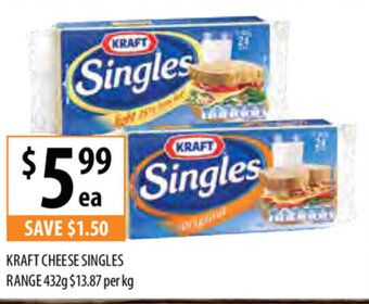Supabarn Kraft Cheese Singles Range 432g offer
