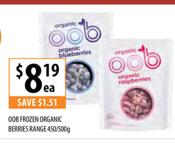 Supabarn OOB Frozen Organic Berries Range 450/500g offer