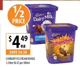 Supabarn Cadburry Ice Cream Range 1.2 Litre offer
