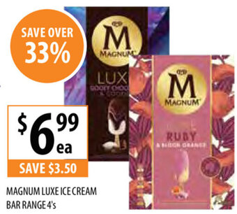 Supabarn Magnum Luxe Ice Cream Bar Range 4's offer