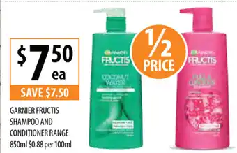 Supabarn Garnier Fructis Shampoo or Conditioner Range 850ml offer
