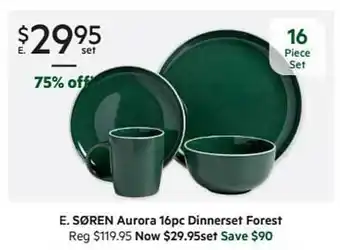 Harris Scarfe Soren Aurora 16pc Dinnerset Forest offer