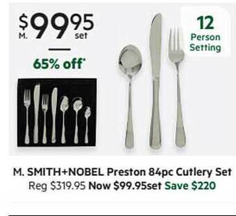 Harris Scarfe Smith+nobel Preston 84pc Cutlery Set offer