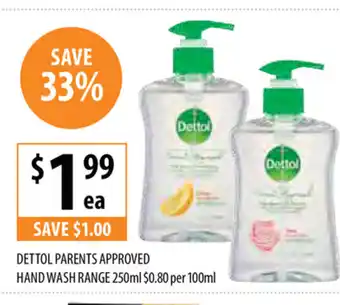 Supabarn Dttol Parents Approved Hand Wash Range 250ml offer