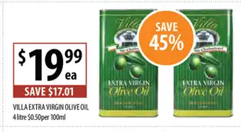 Villa Extra Virgin Olive Oil 4 Litre