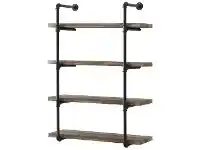 LivingStyles Lorem Industrial Metal Pipe Wall Shelf, 4 Tier offer
