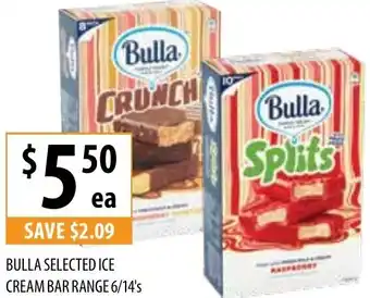 Bulla Selected Ice Cream Bar Range 6/14's