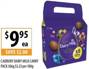 Friendly Grocer Cadbury Dairy Milk Carry 306g offer