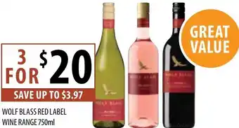 Wolf Blass Red Label Wine Range 750ml