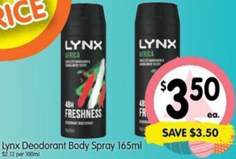 Spar Lynx Deodorant Body Spray 165ml offer
